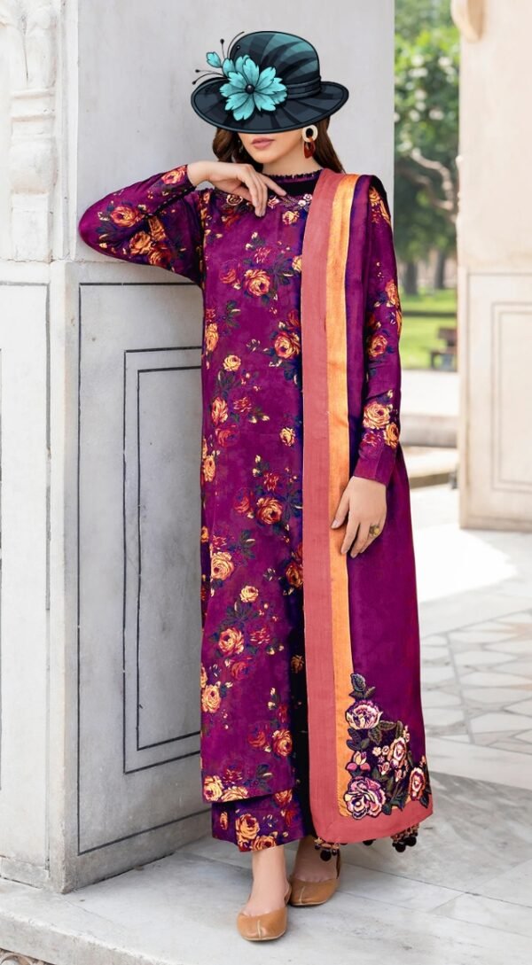 3pcs-print-lawn-Voil-100/100-Dupatta-trouser4